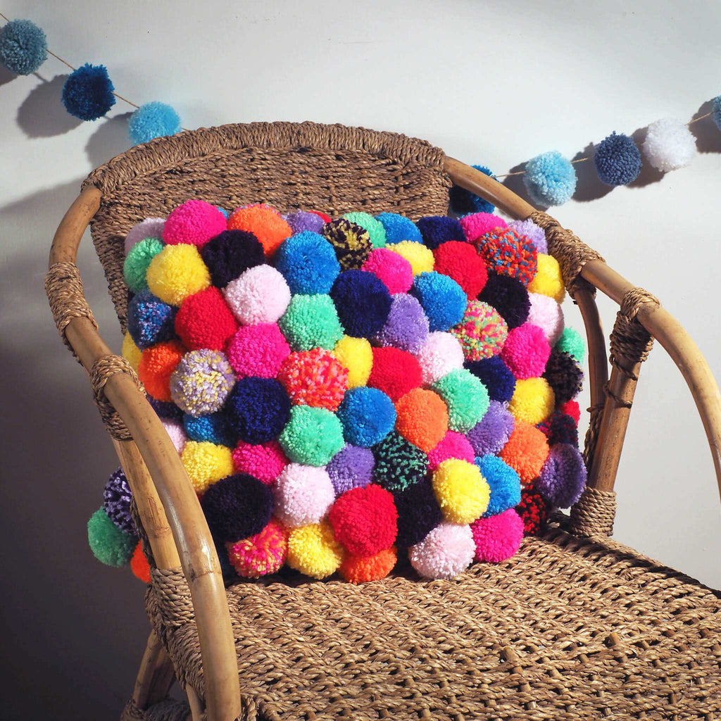 Pom Pom Cushion Kit with wool