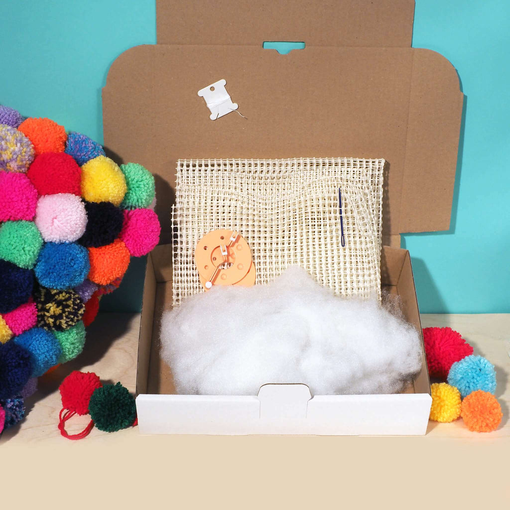 Pom Pom Cushion Kit with wool