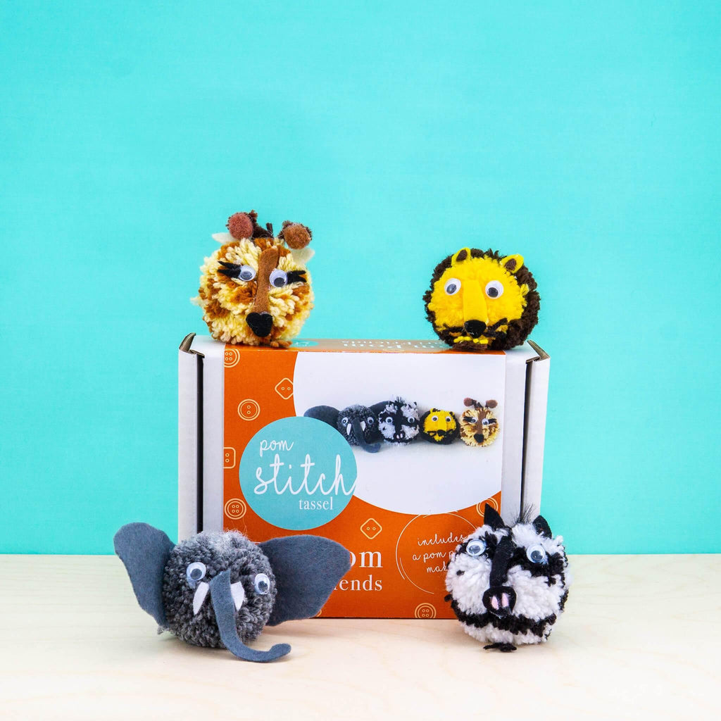 Safari Friends Animal Craft Kit - Pom Stitch Tassel